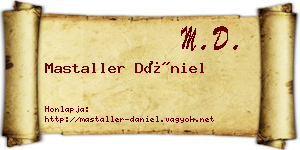 Mastaller Dániel névjegykártya
